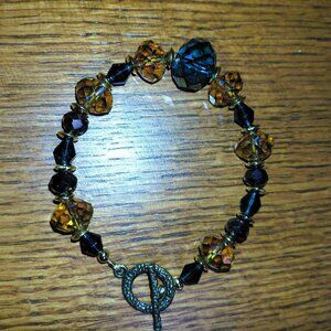 Glass Crystal beaded bracelet handmade 8 inches